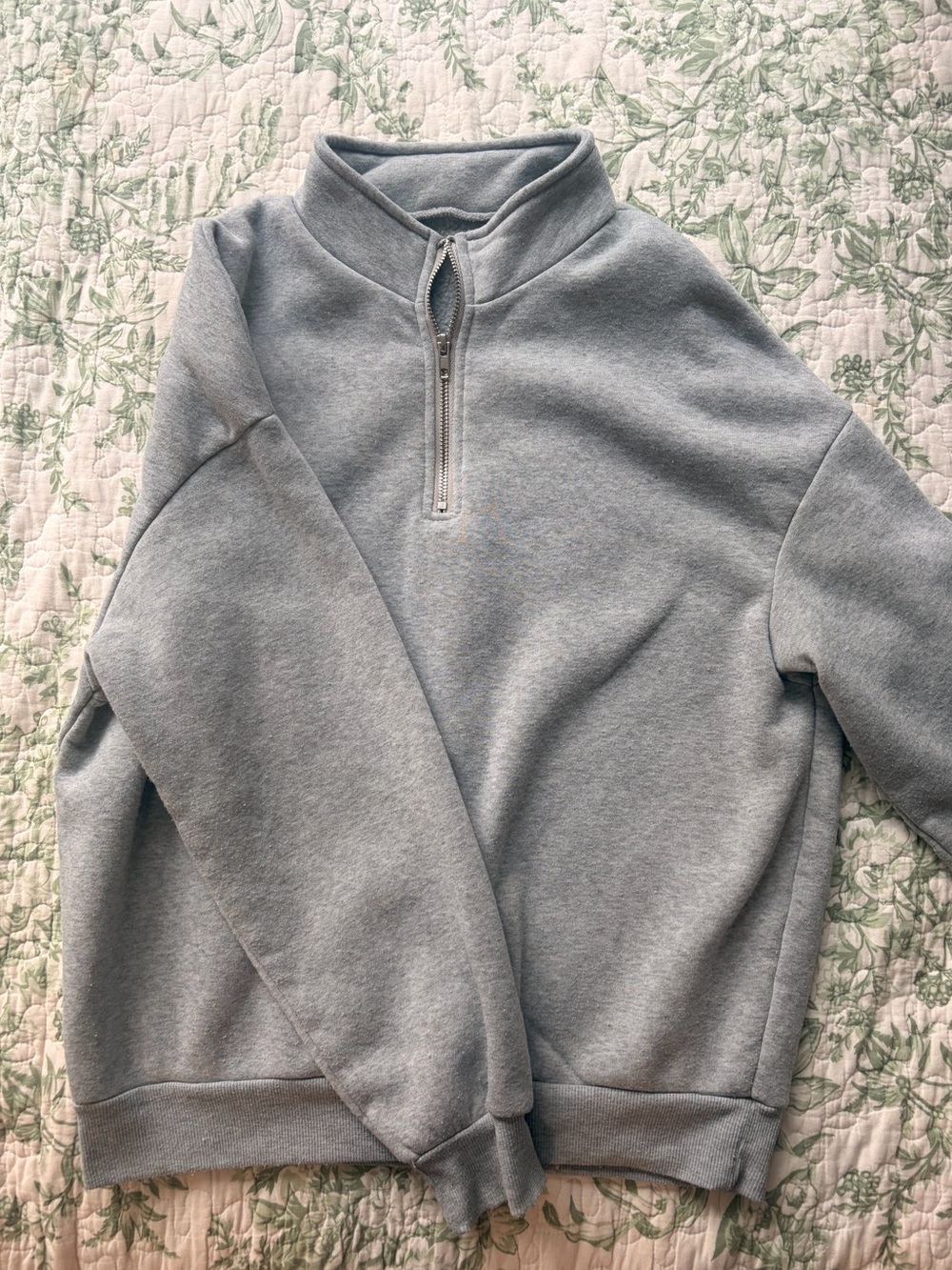 Light Gray Quarter-Zip Pullover Sweater